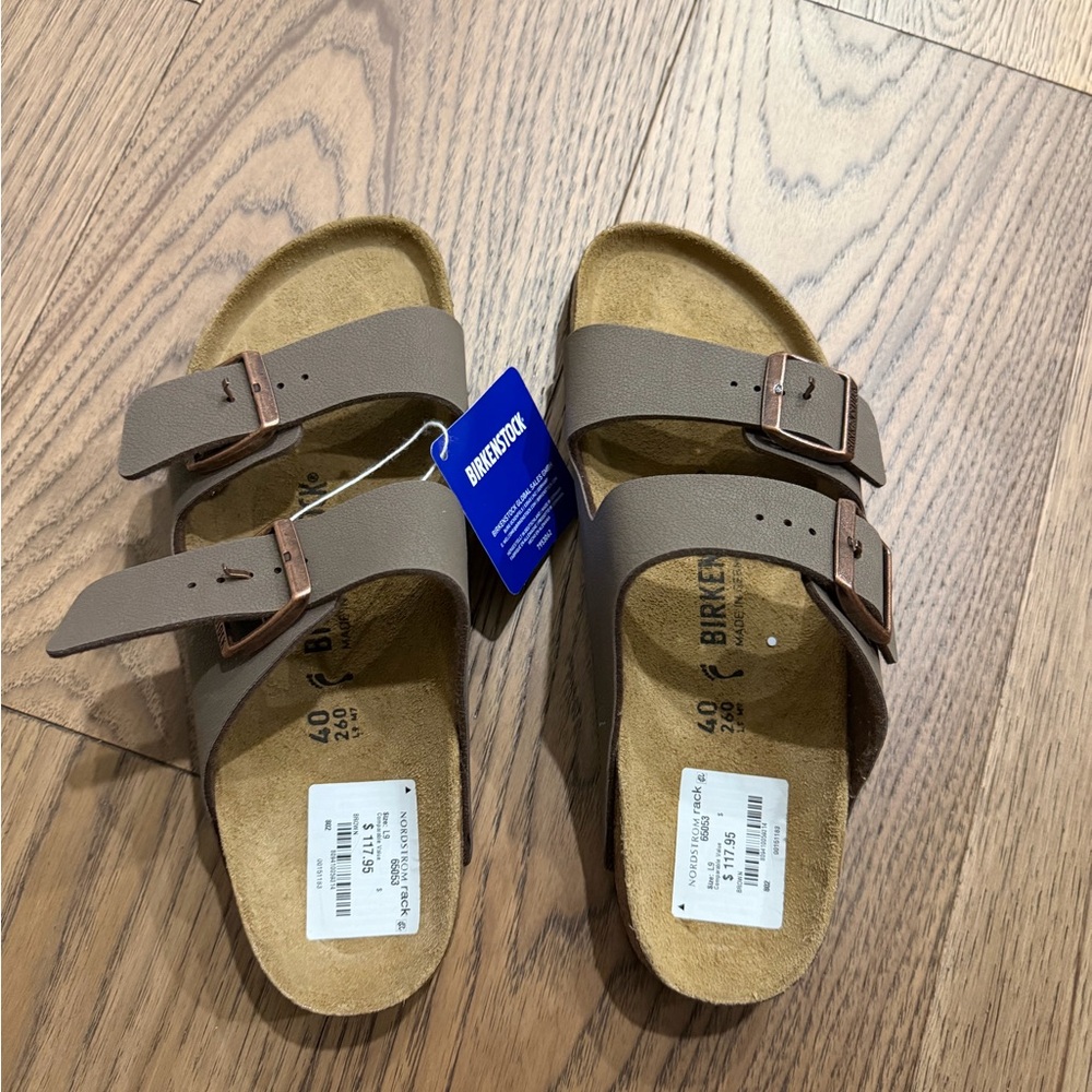 New Birkenstock Taupe Double Strap Sandals - Picture 5 of 6